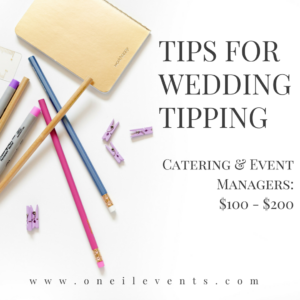 Wedding Tipping - caterer and event manager and
