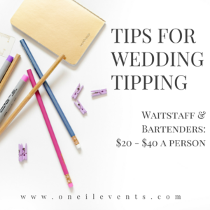Wedding tipping - waitstaff and bartenders