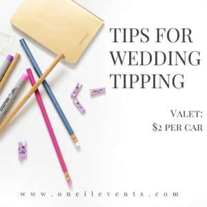 Wedding tipping - car valet