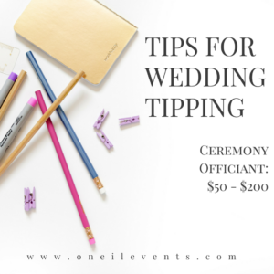 Wedding tipping - wedding officiant