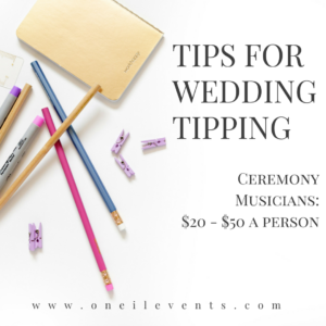 Wedding tipping - ceremony musicians