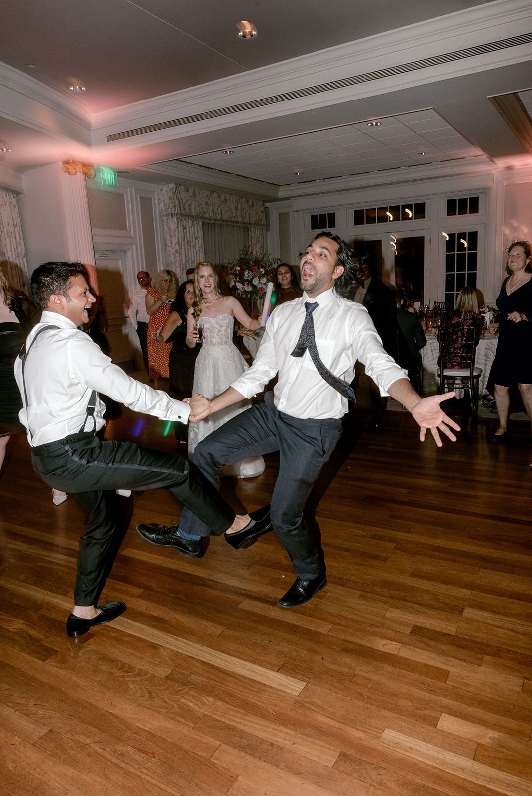 Columbia Country Club Bride, Groom, and Groomsmen on the Dancefloor