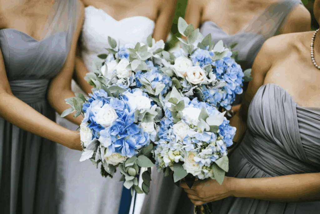 Powder Blue Bridesmaids & Bold Neutrals for Bridal Parties